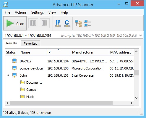 برنامج Advanced IP Scanner 2.5.3 بديل رائع لتقسيم سرعة الانترنت